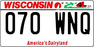 WI license plate 070WNQ