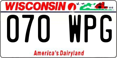 WI license plate 070WPG
