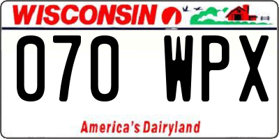 WI license plate 070WPX