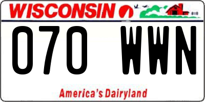 WI license plate 070WWN