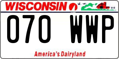WI license plate 070WWP
