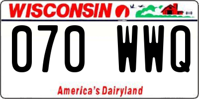 WI license plate 070WWQ