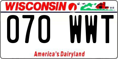 WI license plate 070WWT