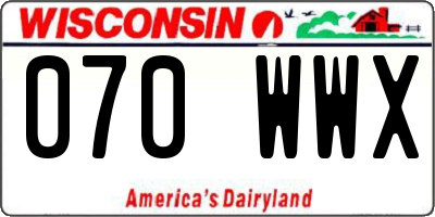 WI license plate 070WWX