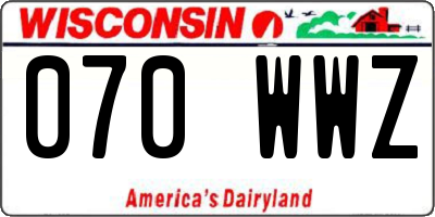 WI license plate 070WWZ