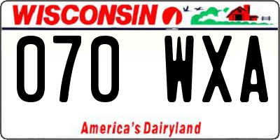 WI license plate 070WXA