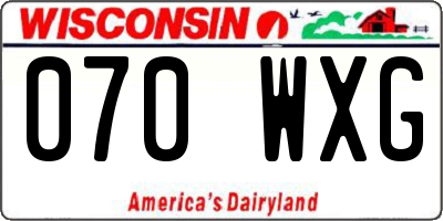 WI license plate 070WXG