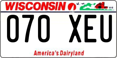 WI license plate 070XEU