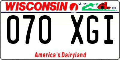 WI license plate 070XGI