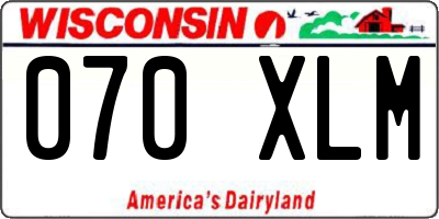 WI license plate 070XLM