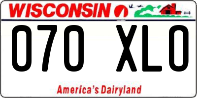 WI license plate 070XLO