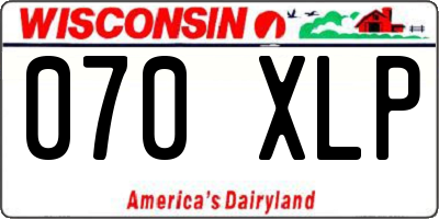 WI license plate 070XLP