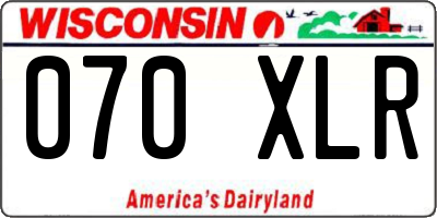 WI license plate 070XLR