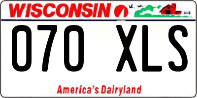 WI license plate 070XLS