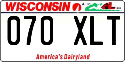 WI license plate 070XLT