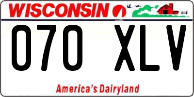 WI license plate 070XLV