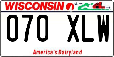 WI license plate 070XLW