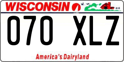 WI license plate 070XLZ