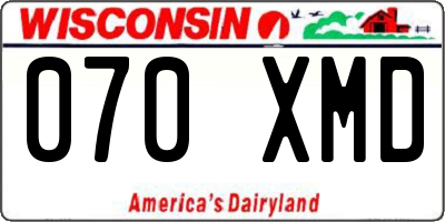 WI license plate 070XMD