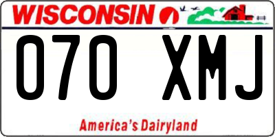 WI license plate 070XMJ