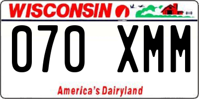 WI license plate 070XMM