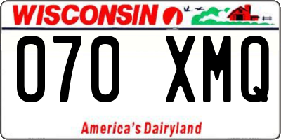 WI license plate 070XMQ