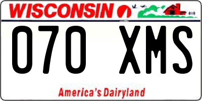 WI license plate 070XMS