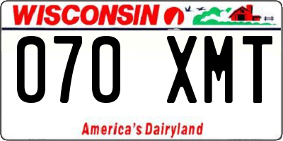 WI license plate 070XMT