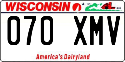 WI license plate 070XMV