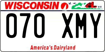 WI license plate 070XMY