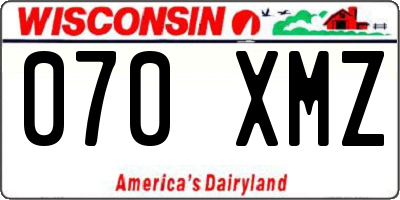 WI license plate 070XMZ