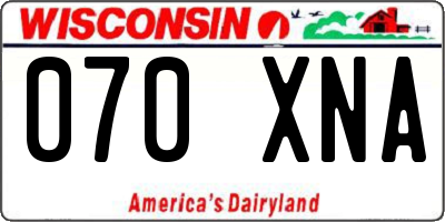WI license plate 070XNA