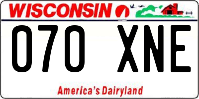 WI license plate 070XNE