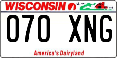 WI license plate 070XNG