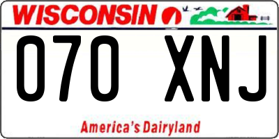 WI license plate 070XNJ
