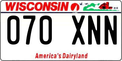 WI license plate 070XNN