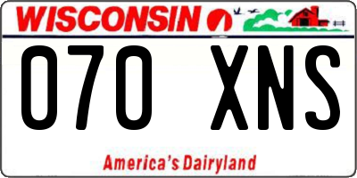 WI license plate 070XNS