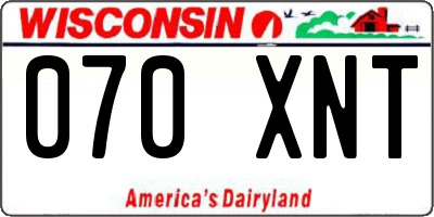 WI license plate 070XNT