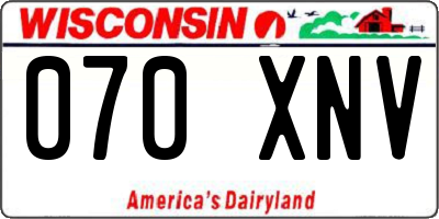 WI license plate 070XNV