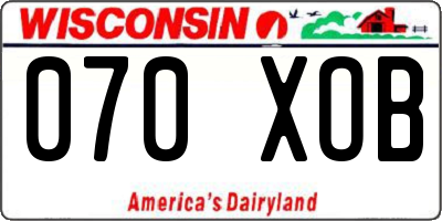 WI license plate 070XOB