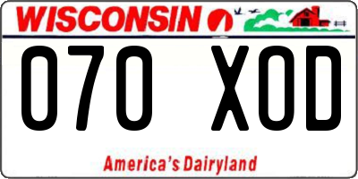 WI license plate 070XOD