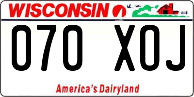 WI license plate 070XOJ