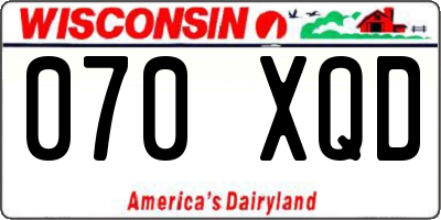 WI license plate 070XQD