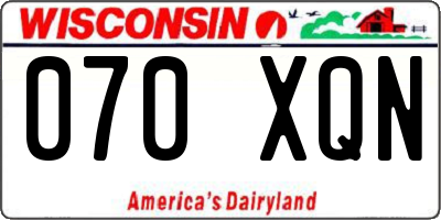 WI license plate 070XQN