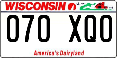 WI license plate 070XQO