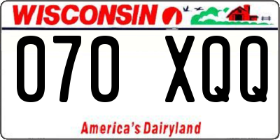 WI license plate 070XQQ