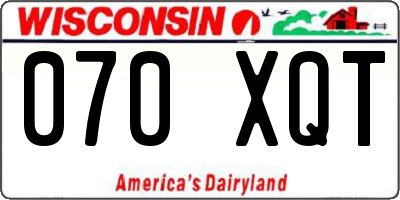 WI license plate 070XQT