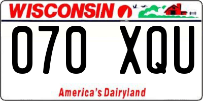 WI license plate 070XQU