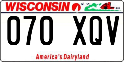 WI license plate 070XQV