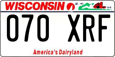 WI license plate 070XRF